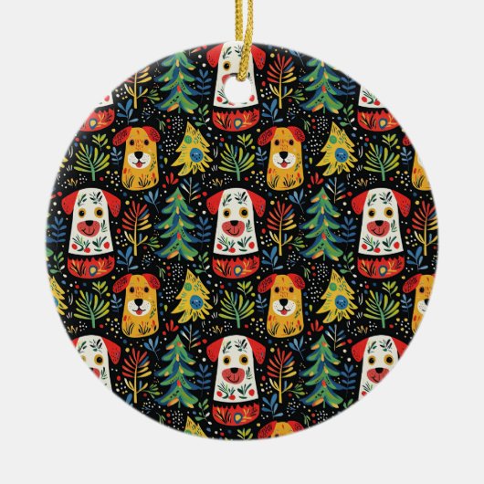 Chiens mignons Ornement de Noël (Devant)