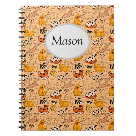 Chiens mignons personnalisables Carnet Spiral (Devant)