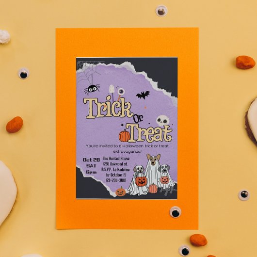 Chiens mignons Trick ou traiter les invitations Ha