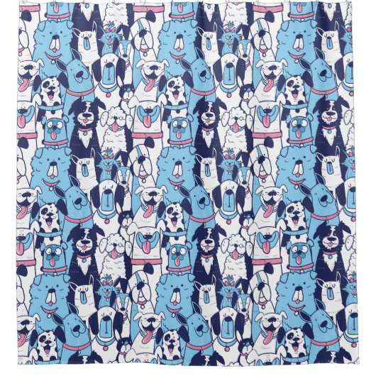 Chiens Motif rideau de douche (Devant)