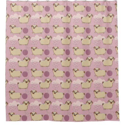 Chiens Motif rideau de douche (Devant)