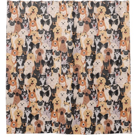 Chiens Motif rideau de douche (Devant)