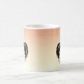 Chiens noirs et blancs doux sur Mug orange (Centre)