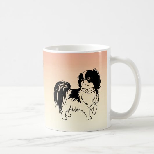 Chiens noirs et blancs doux sur Mug orange (Droite)