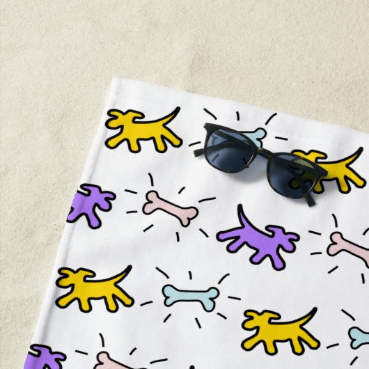 Chiens os PY Graffiti Style Nom Plage Serviette (En situation)