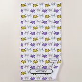 Chiens os PY Graffiti Style Nom Plage Serviette (Devant)