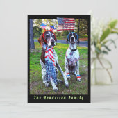 Chiens patriotiques et feux d'artifice Carte du jo (Debout devant)