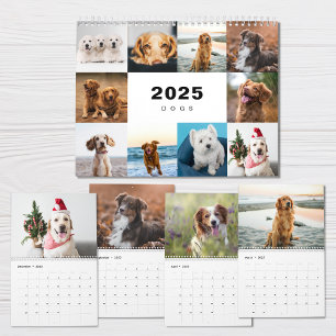 Chiens Photo Collage Calendrier moderne 2025