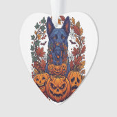 Chiens Pitbull Bleus Citrouilles Halloween Feuille (devant)