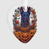 Chiens Pitbull Bleus Citrouilles Halloween Feuille (devant)