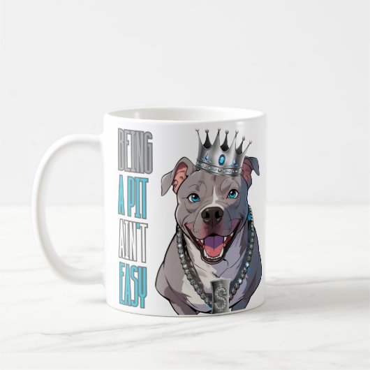 Chiens Pitbull "Être un chien facile" Mug classiqu (Gauche)