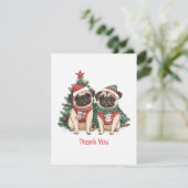 Chiens Pug de Noël Merci (Debout devant)