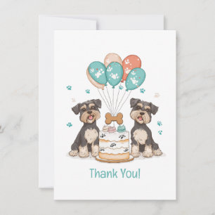 Chiens Schnauzer d'anniversaire du Merci