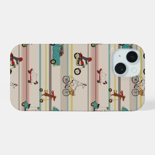 Chiens se déplaçant dans les véhicules Motif (Verso Horizontal)