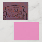 (Chiens sur un carte de visite de canapé) (Devant / Derrière)