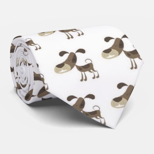 Chiens sur une cravate (Roulé)