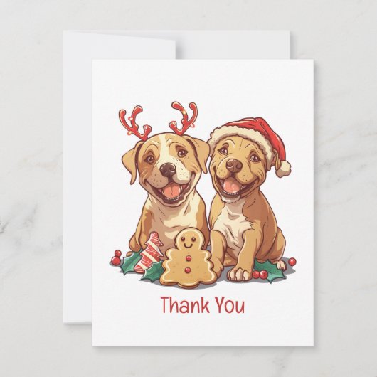 Chiens taureaux de Noël Merci (Devant)