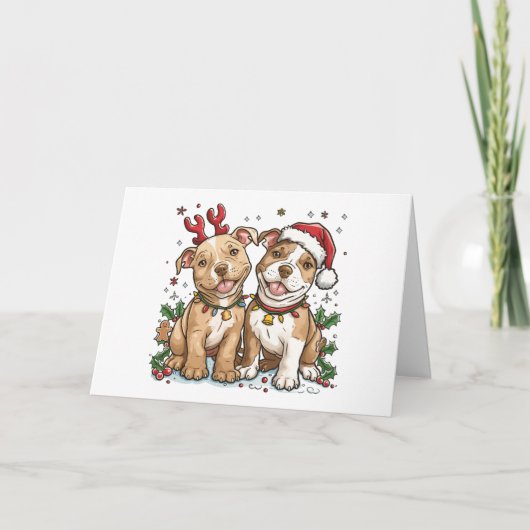 Chiens taureaux de Noël Merci (Devant)