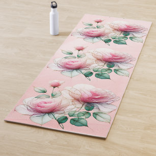 Chiffon Pink Roses Yogamat