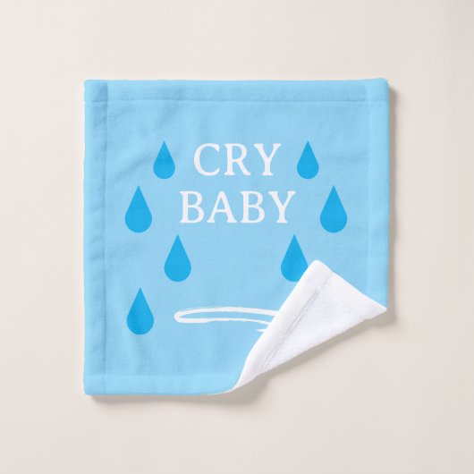 Chiffonnette bleue mignonne bébé pleure avec des l (Gant de toilette)