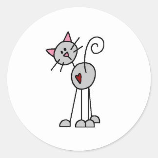 Chiffre autocollant de bâton de chat