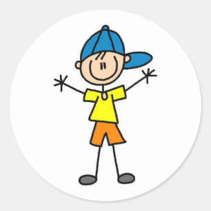 Chiffre autocollant de bâton de garçon