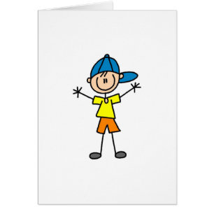 Chiffre carte de bâton de garçon