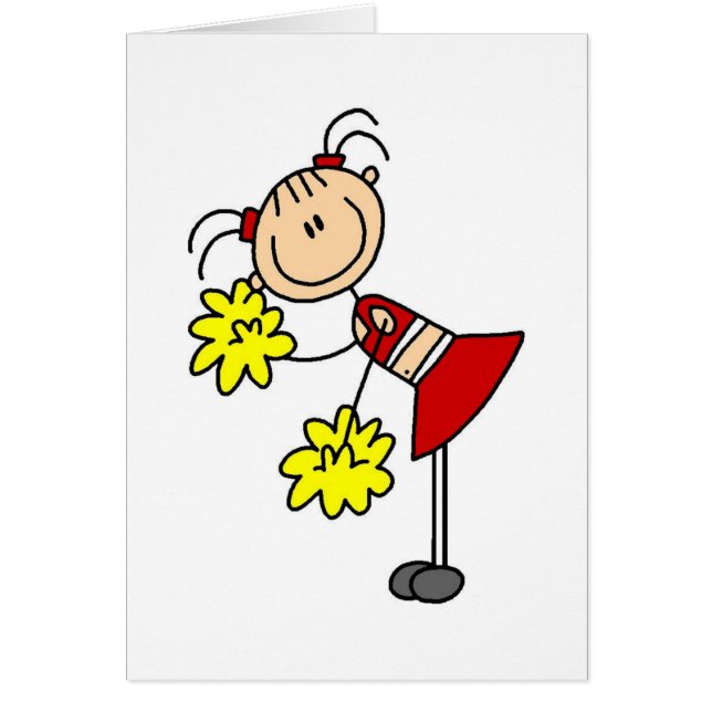 Chiffre Cheerleading carte de bâton de fille (Devant)