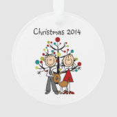 Chiffre couple de bâton avec l'ornement (dos)