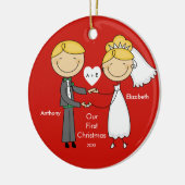 Chiffre couple de bâton notre premier ornement de (Gauche)