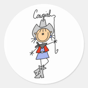 Chiffre cow-girl de bâton avec des autocollants d
