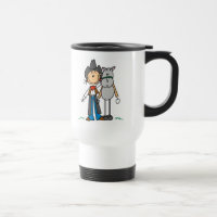 Chiffre cow-girl de bâton avec la tasse de cheval