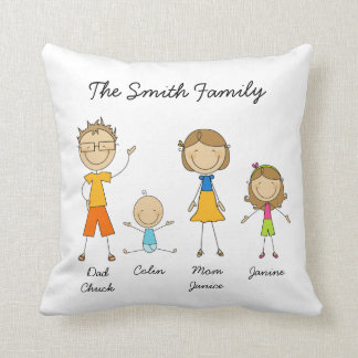 Chiffre customisé coussin de bâton de famille