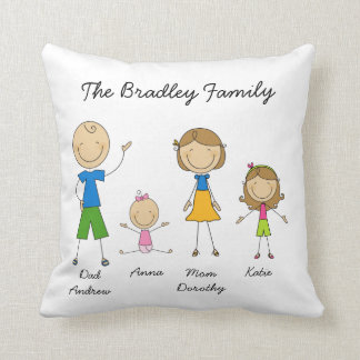 Chiffre customisé coussin de bâton de famille