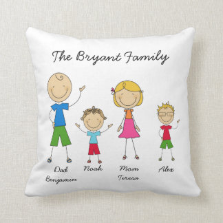 Chiffre customisé coussin de bâton de la famille