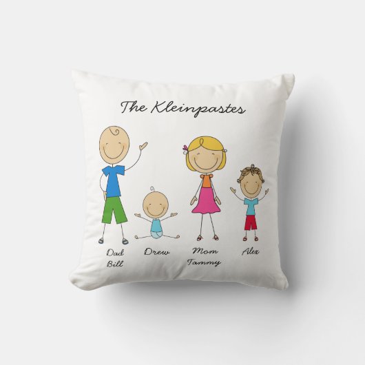 Chiffre customisé coussin de bâton de la famille (Recto)