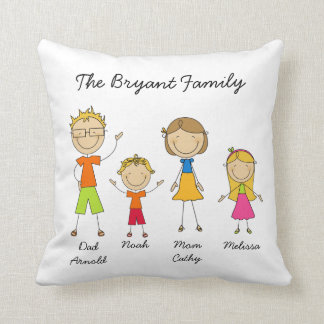 Chiffre customisé coussin de bâton de la famille