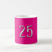 Chiffre d'argent 25 Hot rose 25e Anniversaire Mug (Centre)