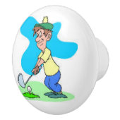 Chiffre de bande dessinée de golf sur des boutons (Droite)