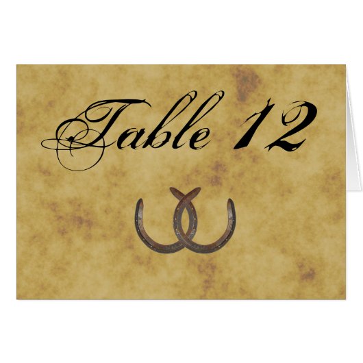 Chiffre de table Rustic Horseshoe Distressed BG (Devant horizontal)