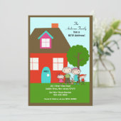 Chiffre famille de bâton avec le faire-part mobile (Debout devant)