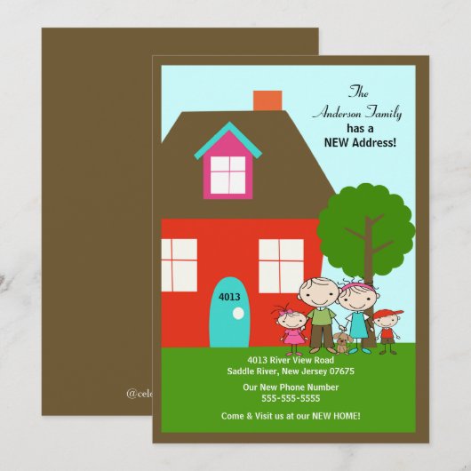 Chiffre famille de bâton avec le faire-part mobile (Devant / Derrière)