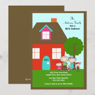 Chiffre famille de bâton avec le faire-part mobile