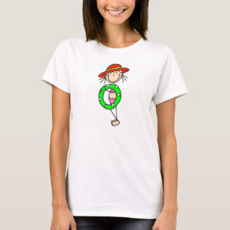 Chiffre fille de bâton avec le T-shirt de tube de