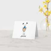 Chiffre fille de bâton faisant la carte de note (Fleur jaune)