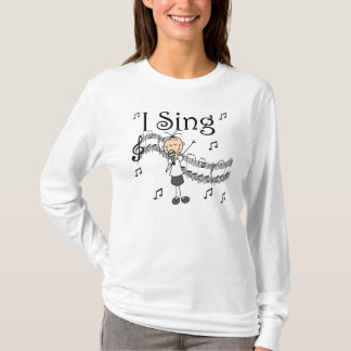 Chiffre fille de bâton je chante le T-shirts et