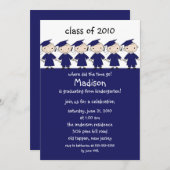 Chiffre filles de bâton et invitation d'obtention (Devant / Derrière)