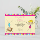 Chiffre invitation de bâton de gymnastique (Debout devant)