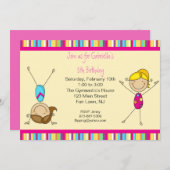 Chiffre invitation de bâton de gymnastique (Devant / Derrière)