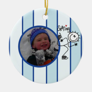 Chiffre ornement de bâton de photo de patinage de